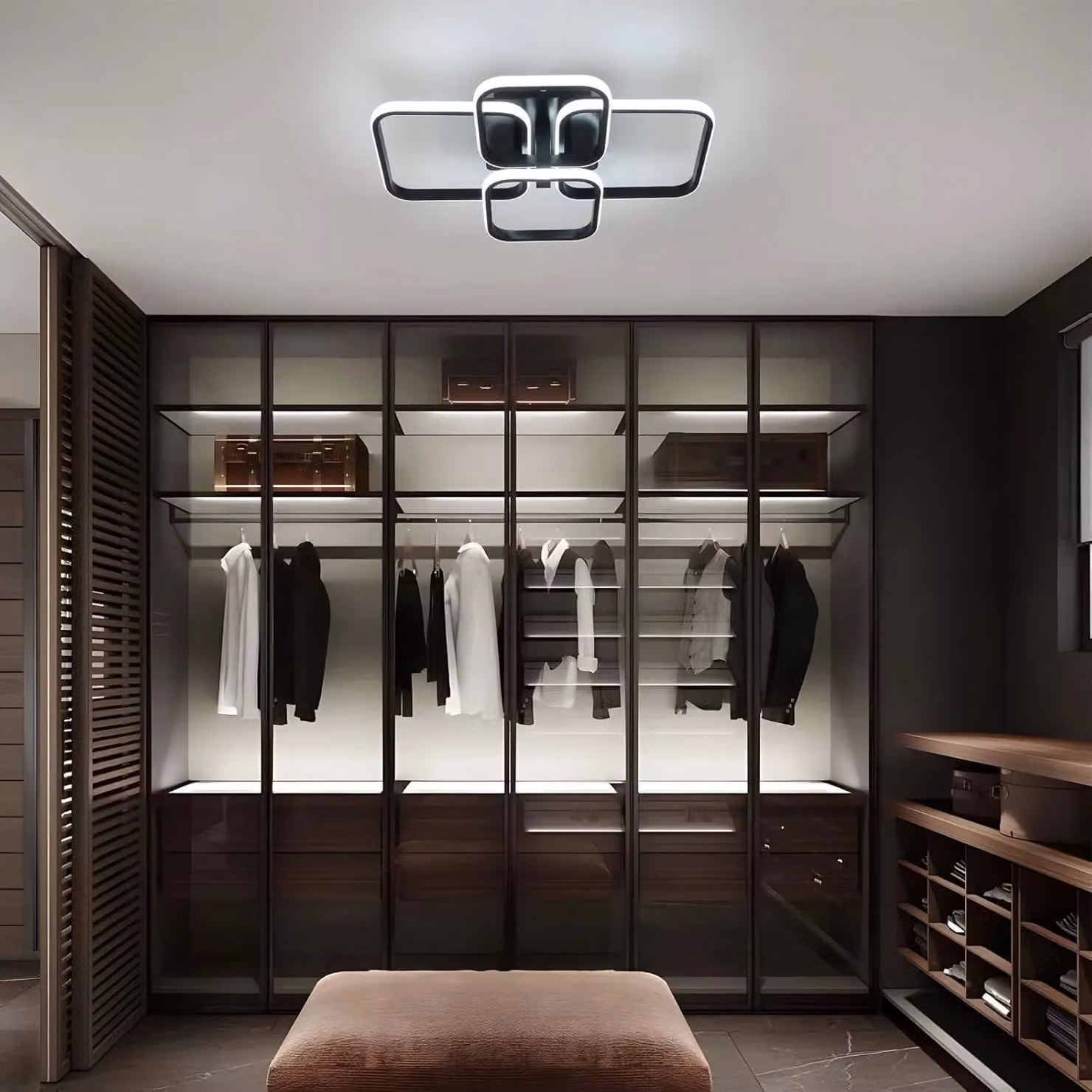 COMELY 60W LED Ceiling Light with 4 Black Squares, 6500K Cool White – 3