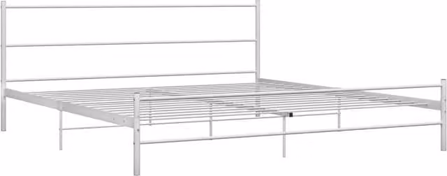 Berkfield Home White Metal Bed Frame W: 160 cm, L: 200 cm