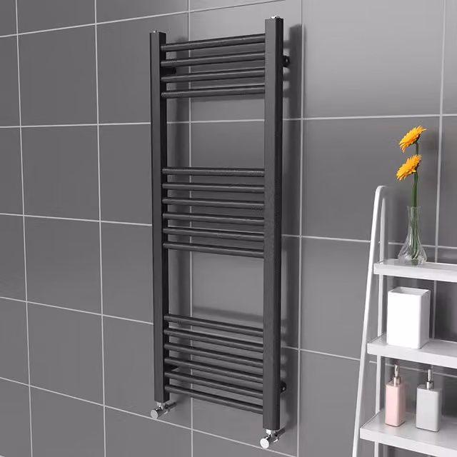 Lux Heat Steel Towel Radiator in Pewter, H: 100 cm x W: 40 cm