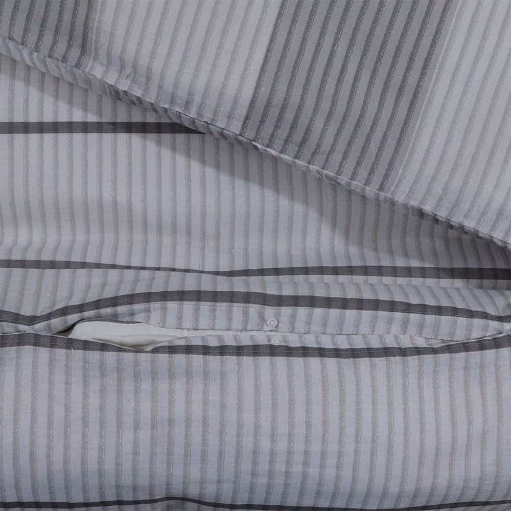 Berkfield Home Grey Cotton Duvet Cover and Pillowcase Set, W: 155 cm, H: 220 cm – 3
