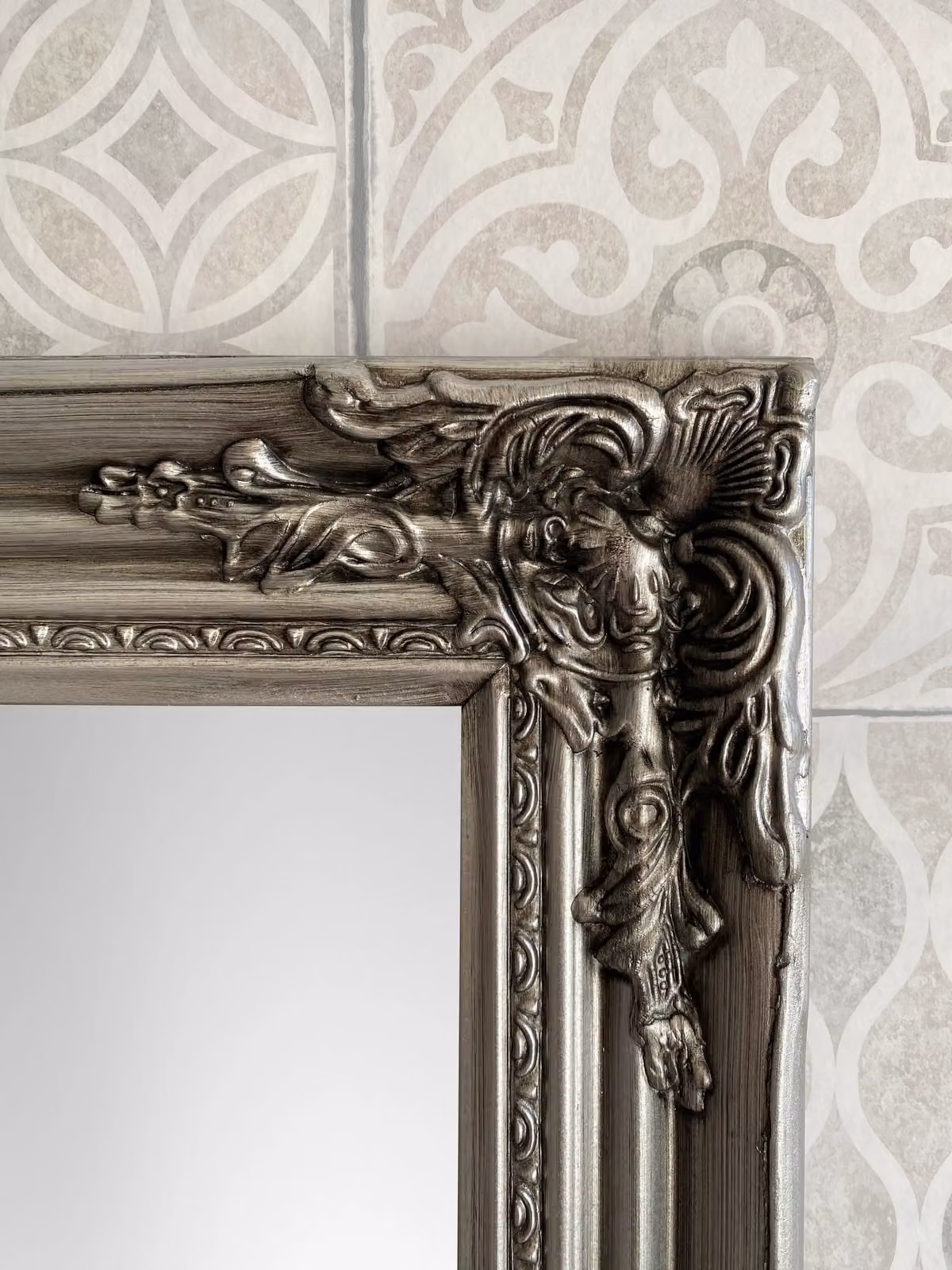 Downton Interiors Antique Silver Rectangular Wood Frame Wall Mirror W: 106 cm, H: 75 cm – 2