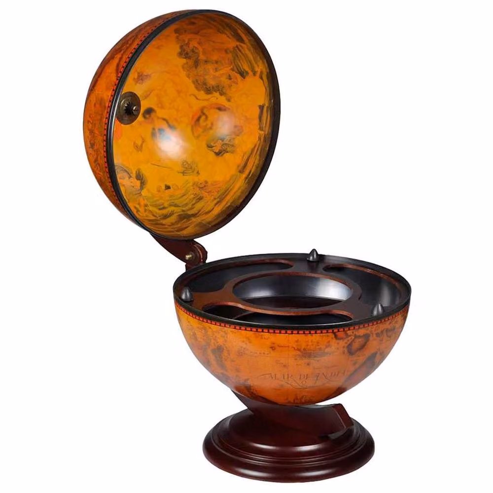 Berkfield Home Tabletop Globe Bar Wine Stand in Brown Wood – 2