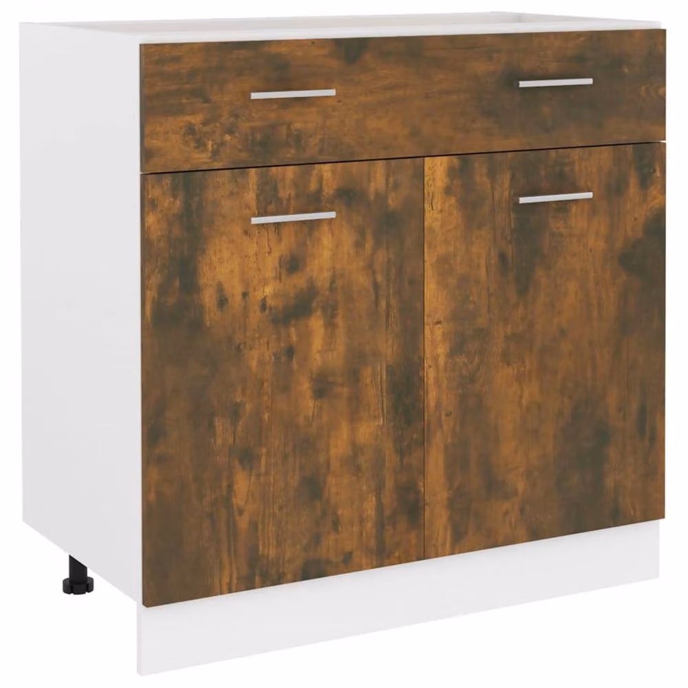 Berkfield Home Smoked Oak Drawer Bottom Cabinet in Brown, W/D/H: 80 x 46 x 81.5 cm – 2