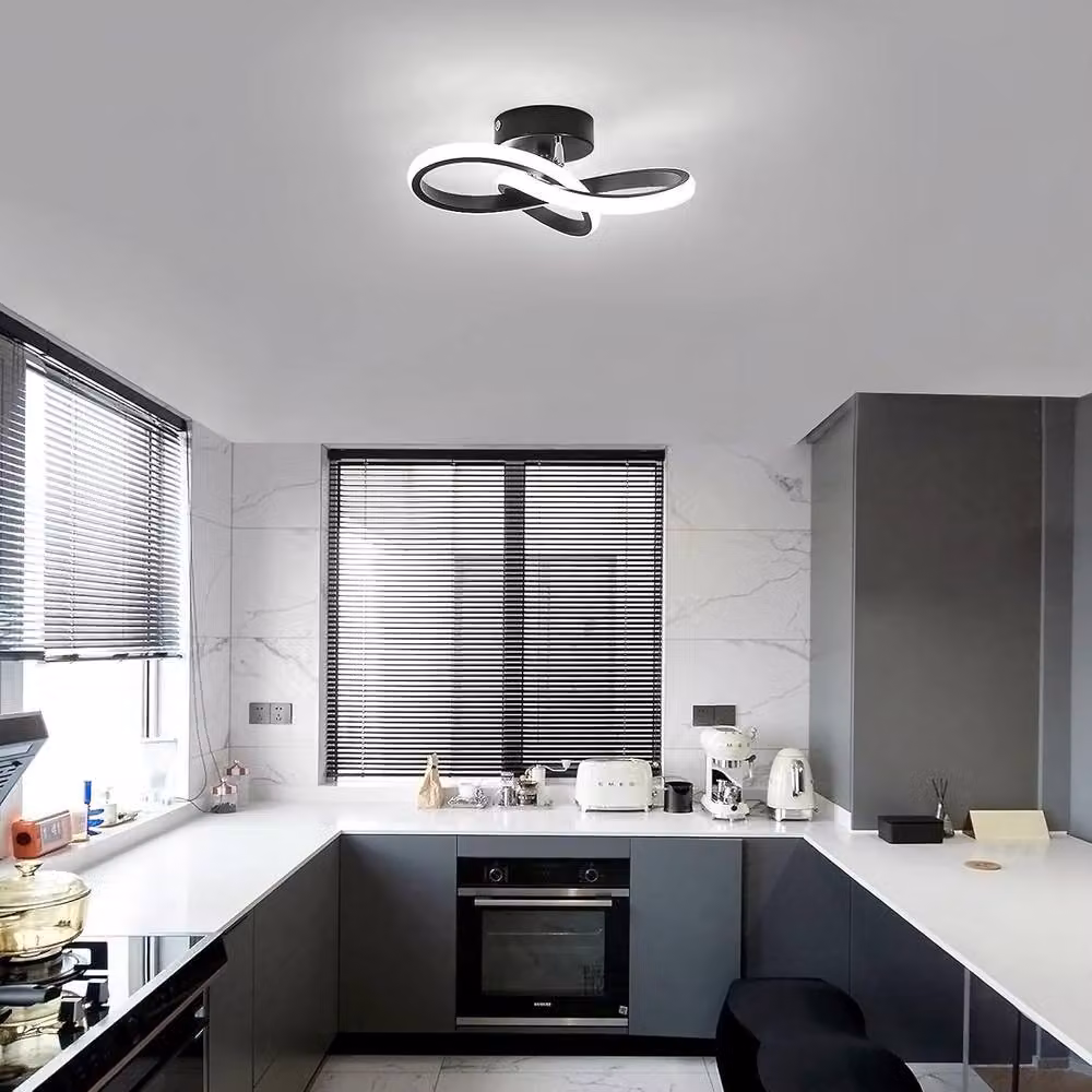 Goeco Modern Square LED Ceiling Light in Black, 22 W, 6500 K Cool White – 2