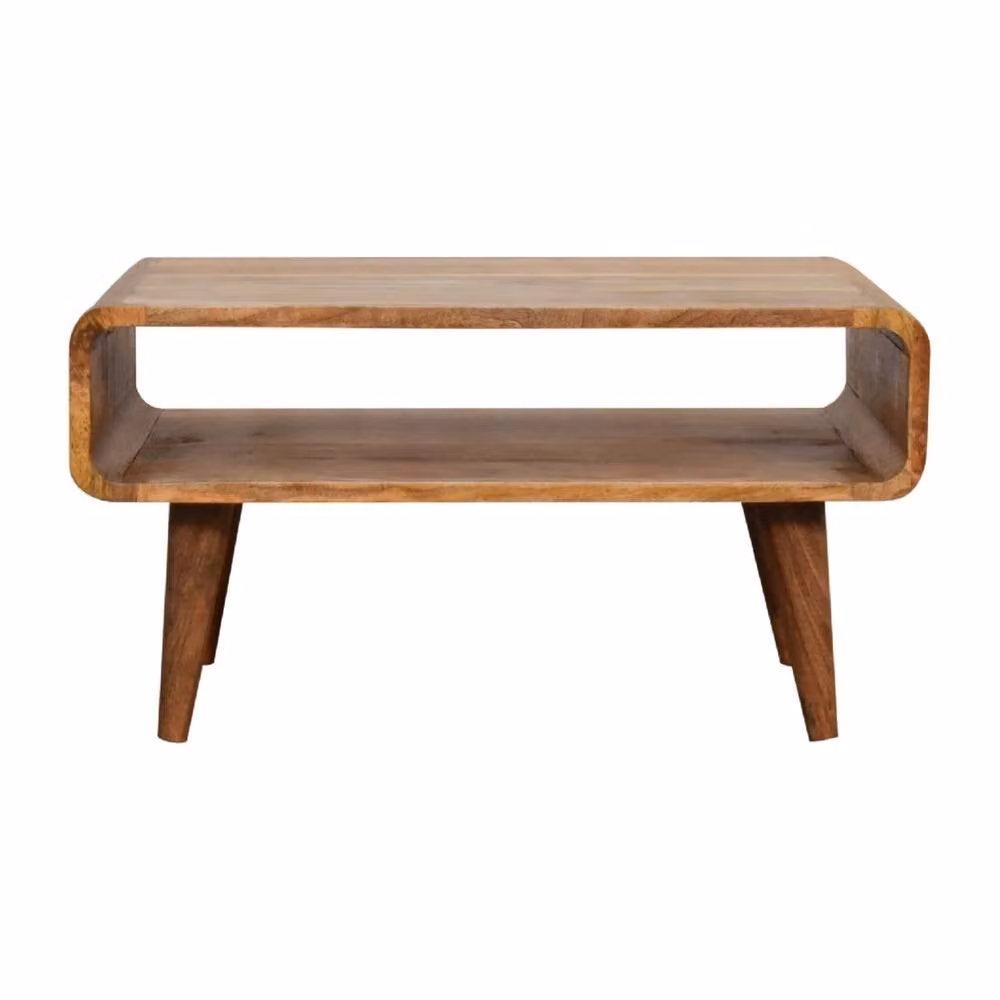 Wyld Haus Huai Hee Open Mango Wood TV Media Unit in Brown Oak Finish W/D/H: 170 x 45 x 35 cm – 1