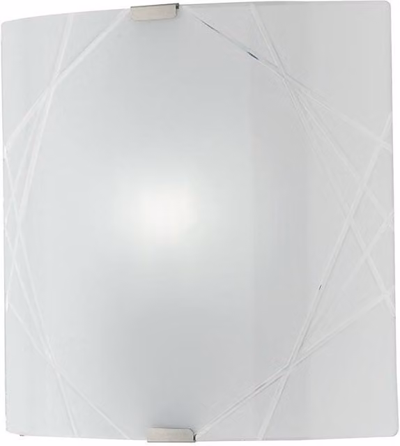 Netlighting PARADISE Patterned Glass Flush Ceiling Light, White, W/D/H: 26 x 26 x 1 cm
