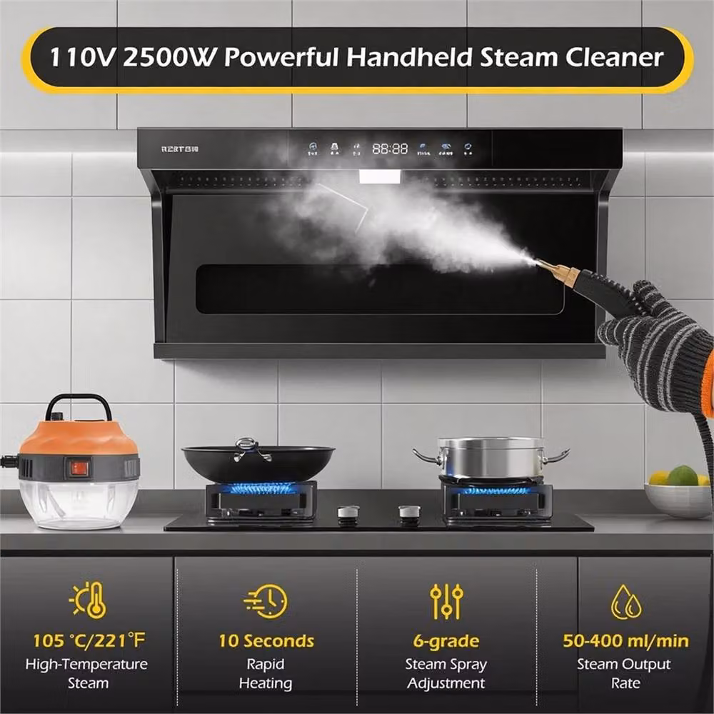 Nordara Handheld High Pressure Steam Cleaner for Household and Car Use, Orange, W: 40 cm, D: 30 cm, H: 30 cm – 4