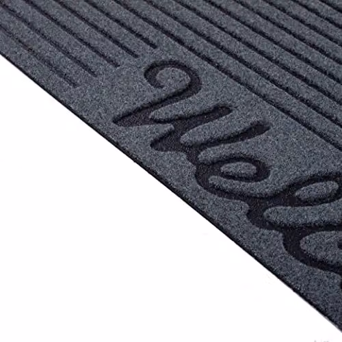 Nicoman Embossed Welcome Indoor and Outdoor Door Mat, Grey, W/D/H: 75 x 45 x 0.8 cm – 3