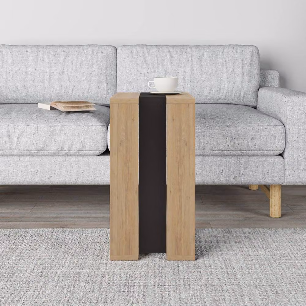 Calicosy Macha Side Table in Brown and Grey, H 57 x W 40 x D 40 cm – 2