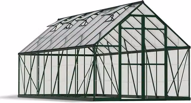 Palram Greenhouse Balance Polycarbonate in Green, W244 x D607 x H229 cm – 1