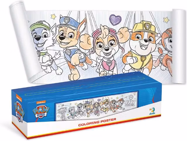 Paw Patrol Colouring Poster for Children, White, 19 cm