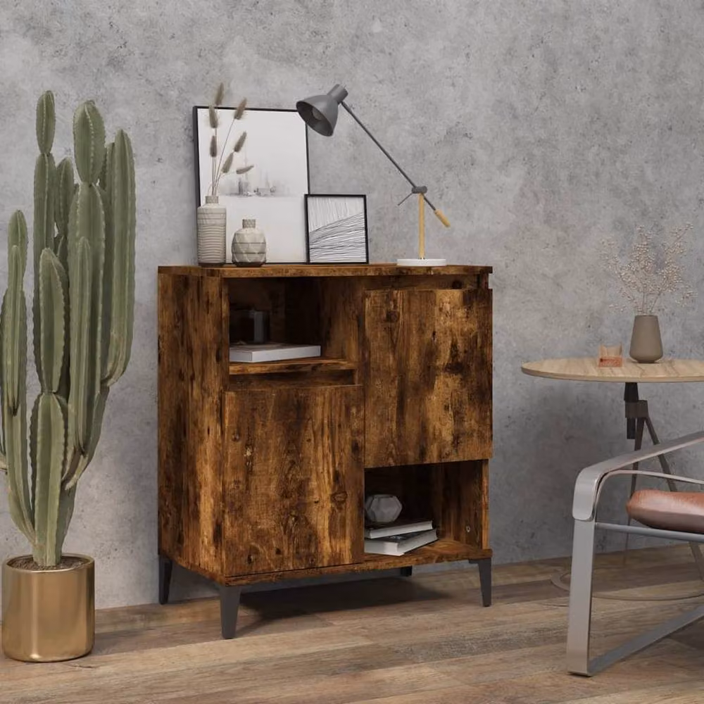 Berkfield Home Smoked Oak Sideboard in Brown, W/D/H: 60 x 35 x 70 cm – 2