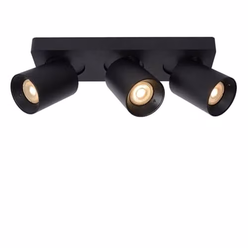 Lucide Nigel Dimmable LED Ceiling Spotlight in Black with GU10 Fitting – 3