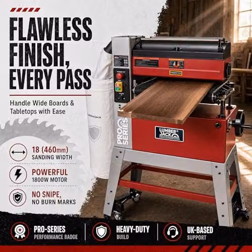 Lumberjack 18 inch Open End Drum Sander with 1800W Motor, Red – 3