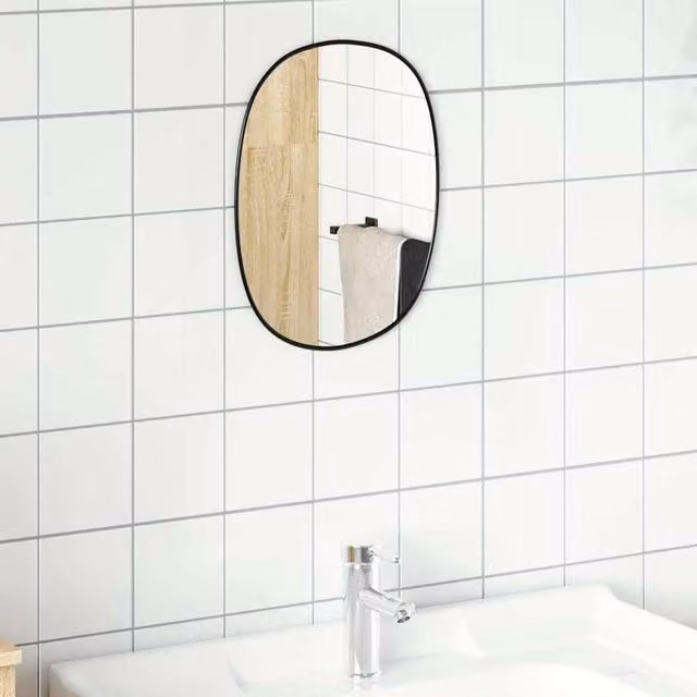Berkfield Home Rectangular Wall Mirror in Black, W: 25 cm, H: 25 cm – 1