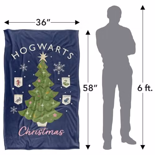 LOGOVISION Harry Potter Hogwarts Christmas Tree Super Soft Fleece Throw Blanket, Multicolour – 4