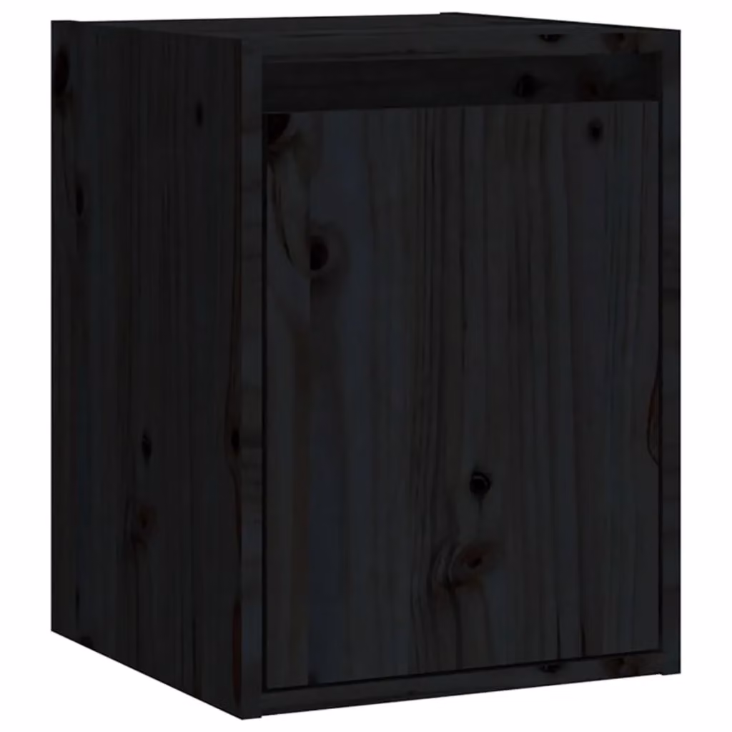 Berkfield Home Set of 2 Black Solid Wood Pine Wall Cabinets, W/D/H: 30 x 30 x 40 cm – 4