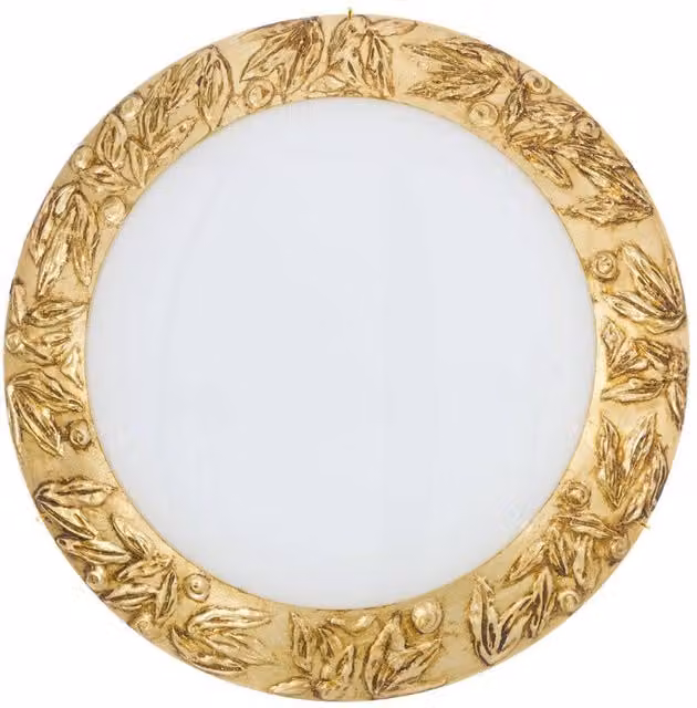 Netlighting Serena 3-Light Decorative Glass Flush Ceiling Light in Gold and White
