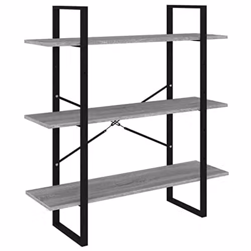vidaXL Grey Sonoma Book Cabinet in Engineered Wood W/D/H: 100 x 30 x 105 cm – 1