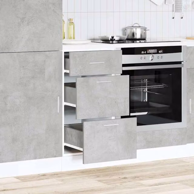 Berkfield Home Modern Matt Grey Kitchen Base Unit, W/D/H: 40 x 46 x 81.5 cm