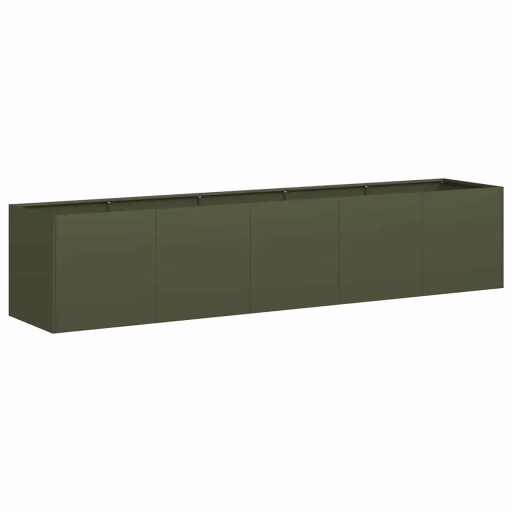 Berkfield Home Steel Planter Tub, Green, W/D/H: 200 x 40 x 40 cm – 2