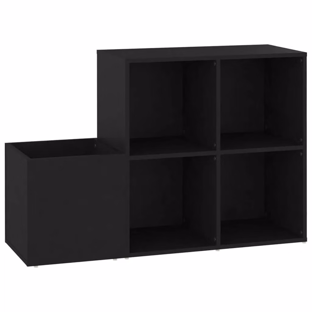 Berkfield Home Black Hall Shoe Cabinet, W: 105 cm, D: 35.5 cm, H: 70 cm – 2