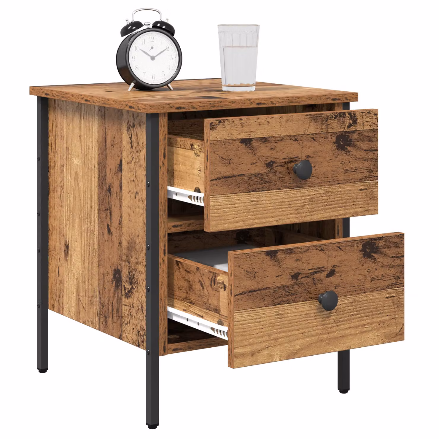 Berkfield Home Rustic Bedside Cabinet in Brown, W/D/H: 40 x 42 x 50 cm – 3
