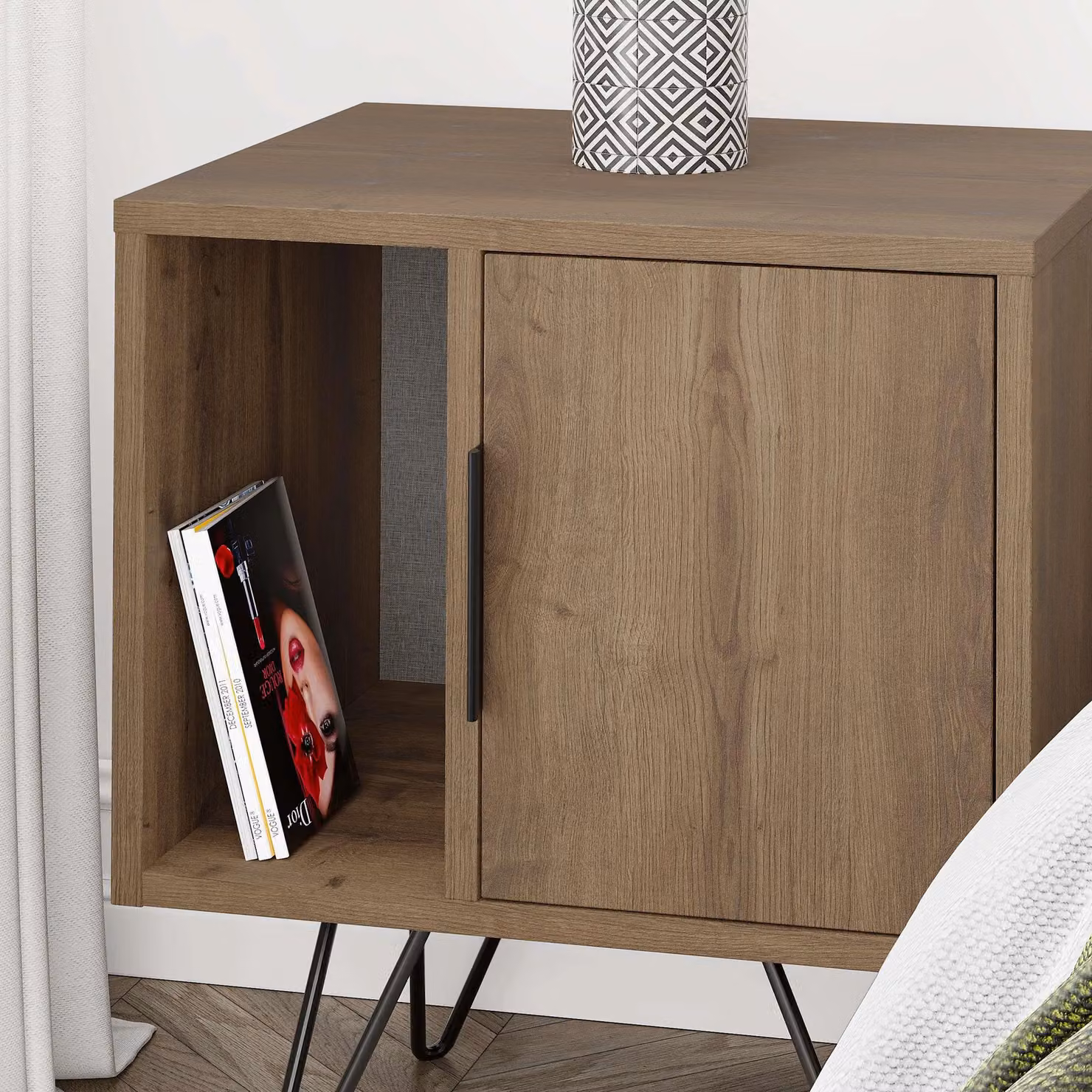 Decortie Glynn Modern Bedside Table Nightstand in Brown, W/D/H: 42 x 50 x 60 cm – 3