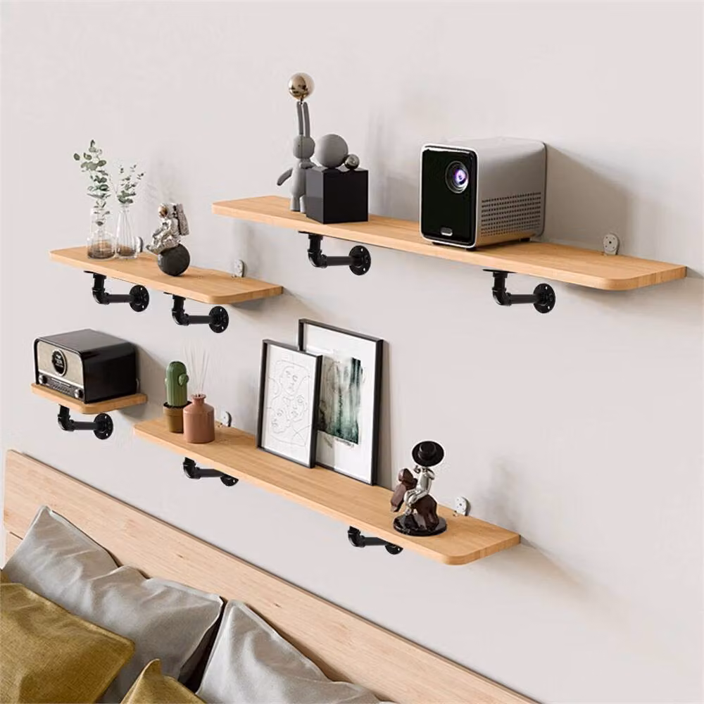 Havendro 8X Industrial Iron Pipe Shelf Brackets in Matt Black – 5