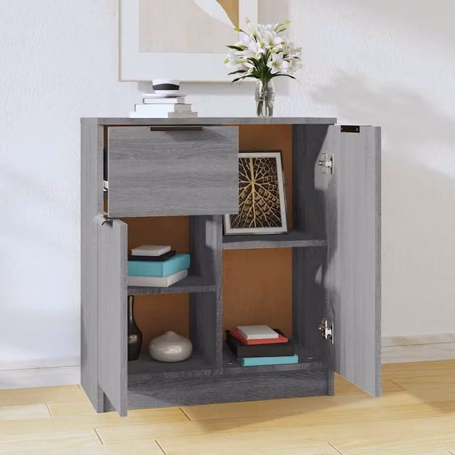 Berkfield Home Sonoma Sideboard in Grey, W/D/H: 60 x 30 x 70 cm