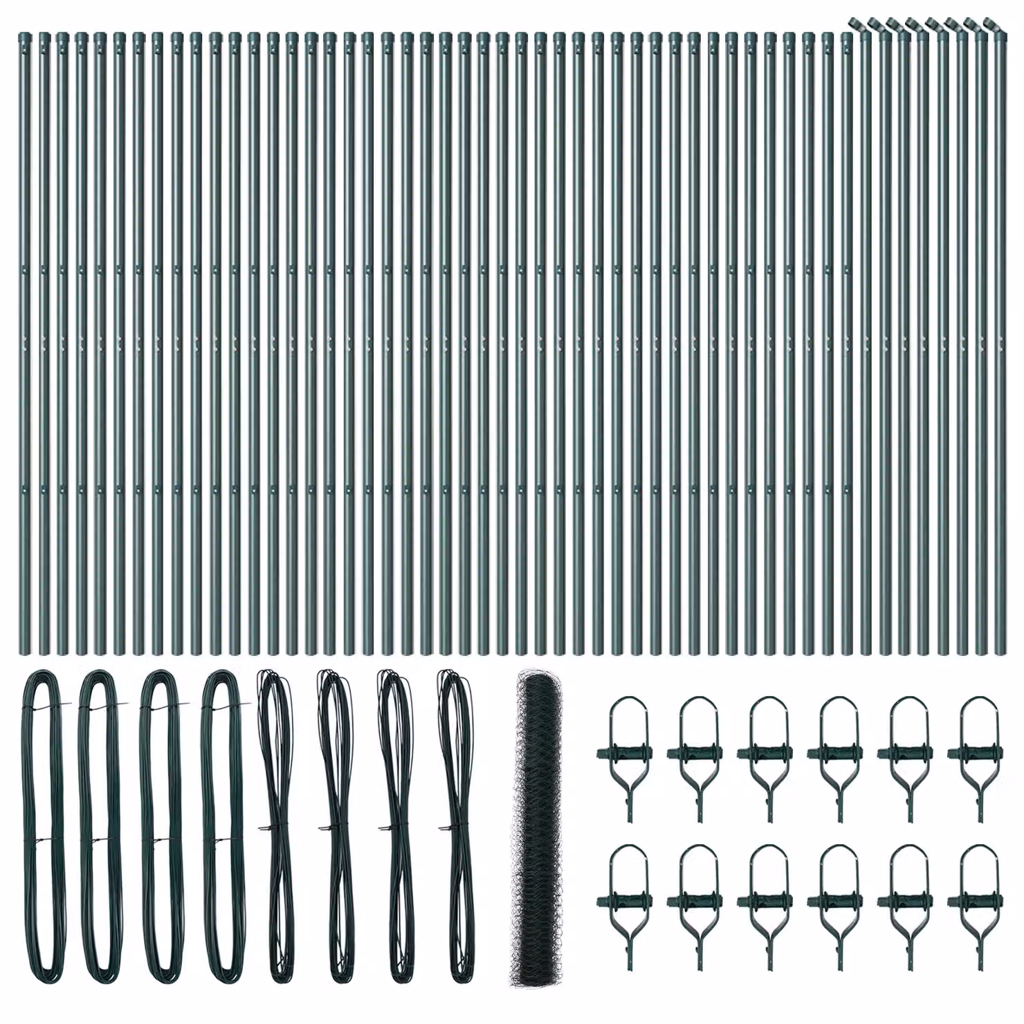 Berkfield Home Green Powder-Coated Steel Hexagon Fence, 1 x 100 m – 2