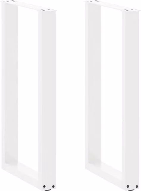 Berkfield Home U-Shaped Steel Coffee Table Legs, 2 Pieces, White, H: 90-91 cm x W: 40 cm – 1