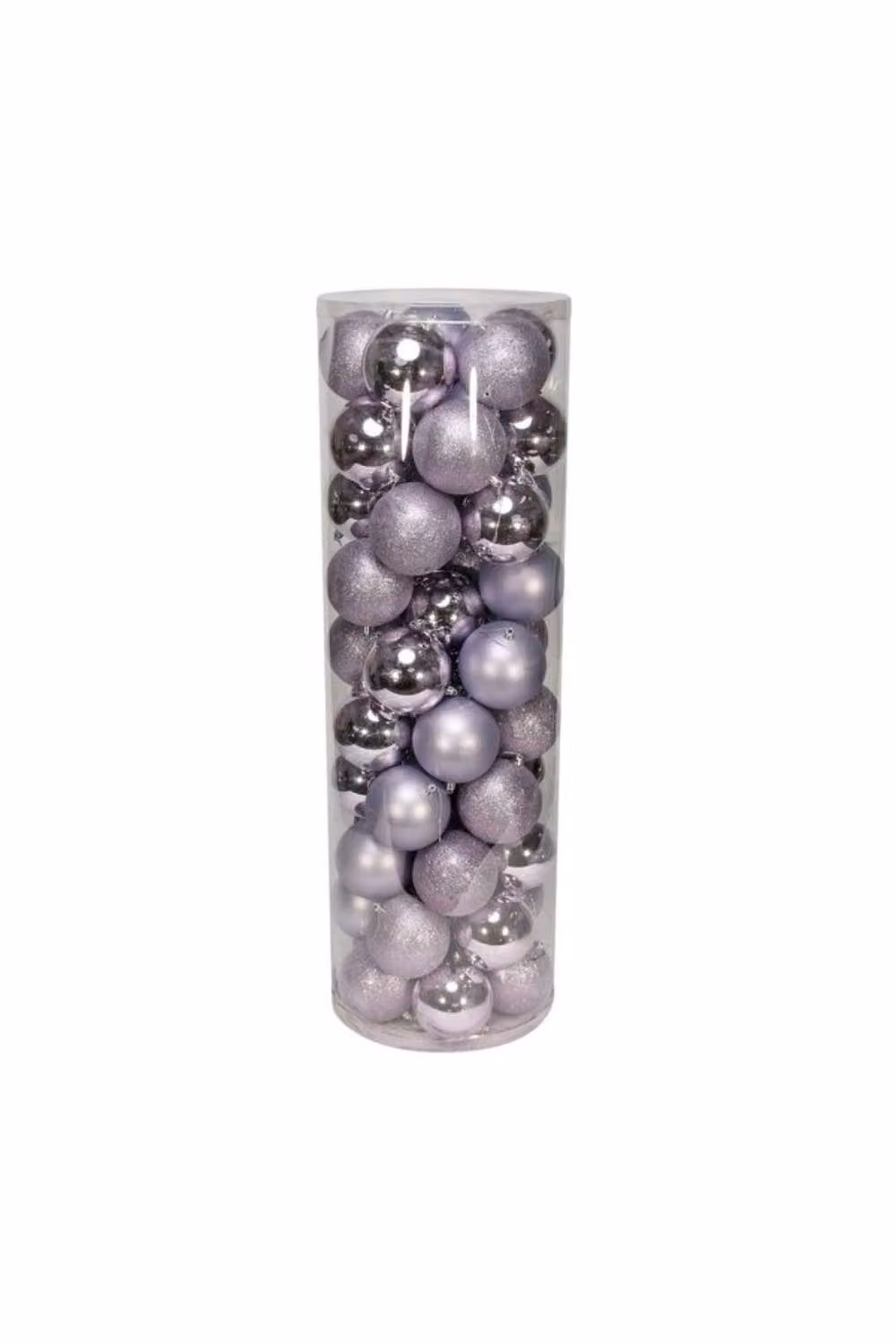 KDMD 48 Lilac Christmas Baubles in Matt, Shiny and Glitter Finish, Diameter: 10 cm – 2