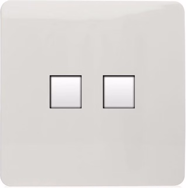 Trendi Switch 2 Gang RJ45 Cat 5e Ethernet and Telephone Secondary Sockets in Carbon Fibre