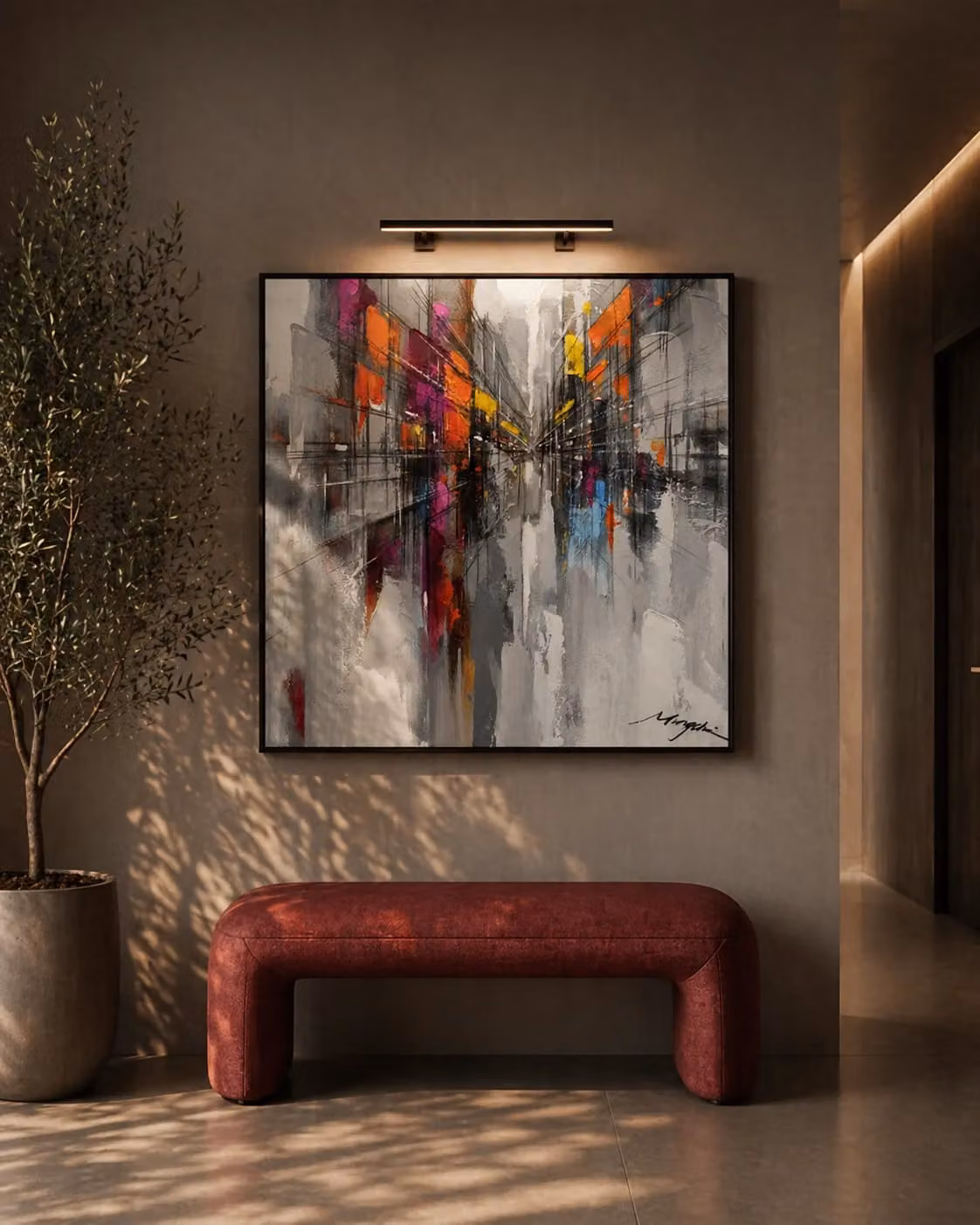 Ilumina Abstract Oil Painting Reproduction by Tommy Franks in Multicolour