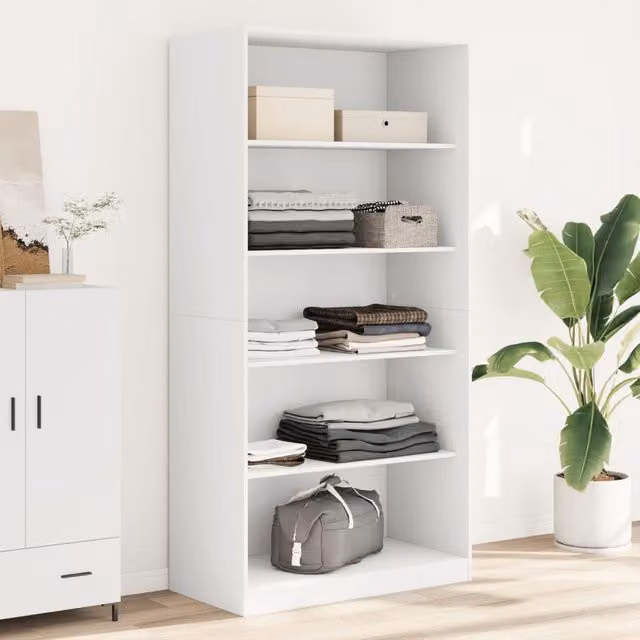 Berkfield Home White Minimalist Wardrobe W/D/H: 100 x 50 x 200 cm