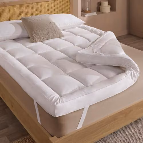 Slumberdown 10cm Box Quilted Mattress Topper Single White