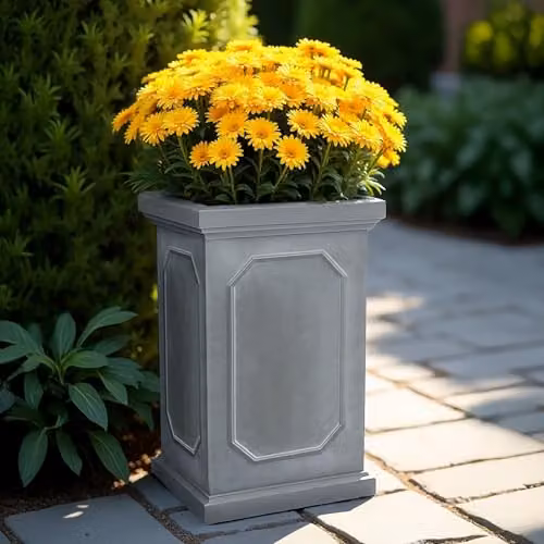 IDEALIST Grey Stone Small Plant Pot Planter, Height: 52 cm – 9