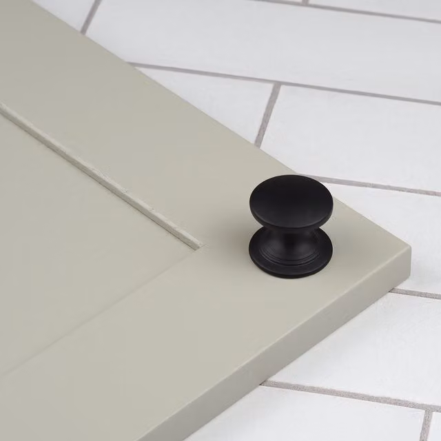 Handle & Home Classic Round Cabinet Pull in Matt Black Zinc, 38mm
