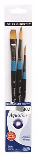 Daler Rowney DR Wallet 302-3 Brush Set, Black