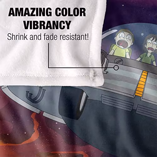 LOGOVISION Rick and Morty Screaming Space Super Soft Fleece Throw Blanket, Multicolour, W: 91 cm, D: 147 cm – 3