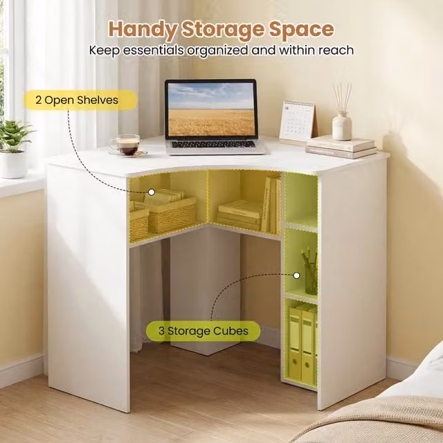 Costway Modern White Makeup Vanity Desk