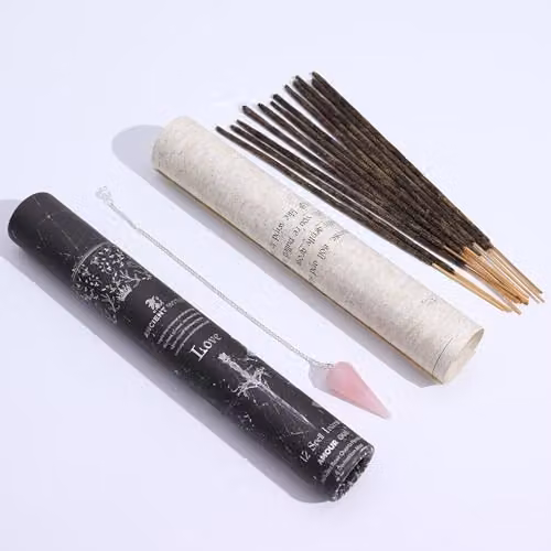 Serenityy Ancient Witch Love Spell Amour Oud Incense Sticks with Pink Rose Quartz Stone – 3