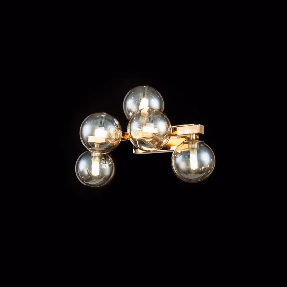 Netlighting Dallas Wall Lamp in Gold/Brass with 5 G9 Lights – 2