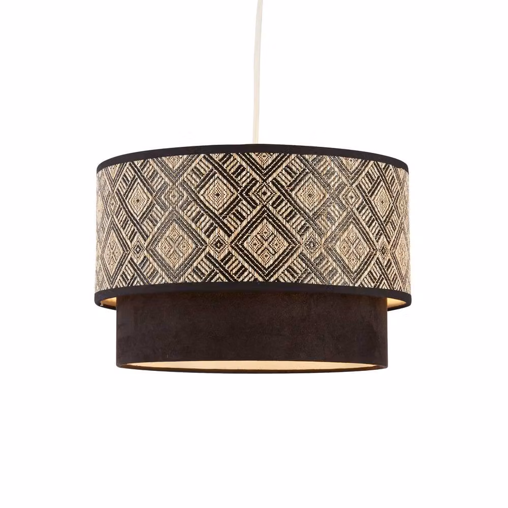 Lighting Collection Two Tier Easy Fit Cylinder Lampshade in Cream – 2
