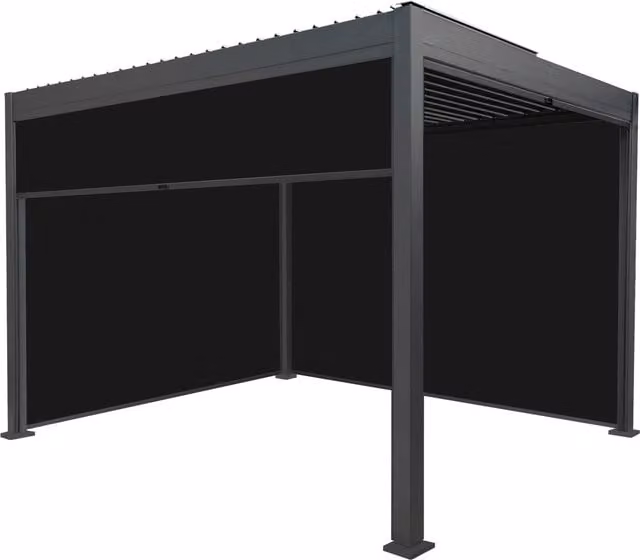 Monster Shop Grey Aluminium Modern Garden Pergola with Blinds, Width: 300 cm