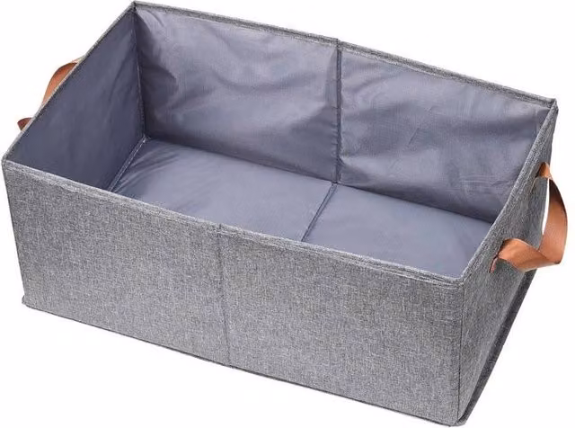 Nestlune 4 Pack Foldable Fabric Storage Boxes for Clothes and Bedroom, Grey, W: 100 cm, D: 15 cm, H: 20 cm