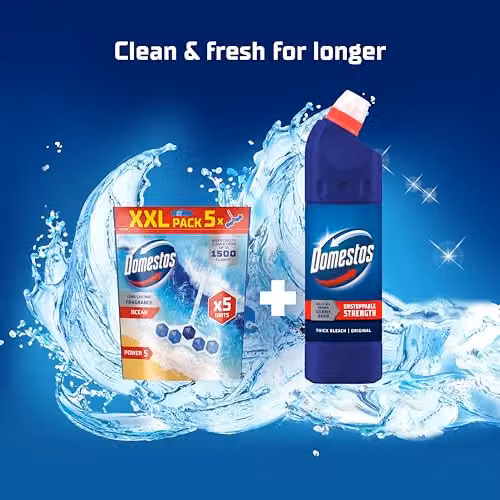Domestos Ocean Toilet Rim Blocks, Blue, 5 x 50 g – 3