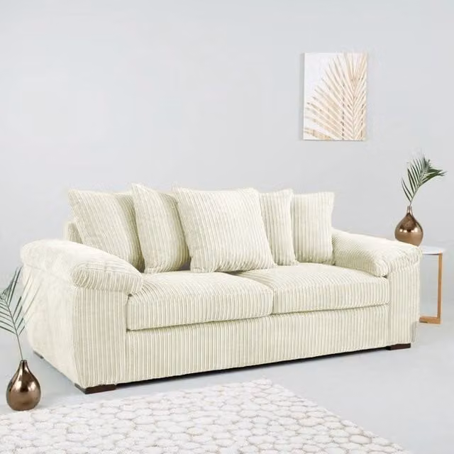 Snugg Furniture UK Limited Amalfi 3 Seater Jumbo Cord Sofa in Cream