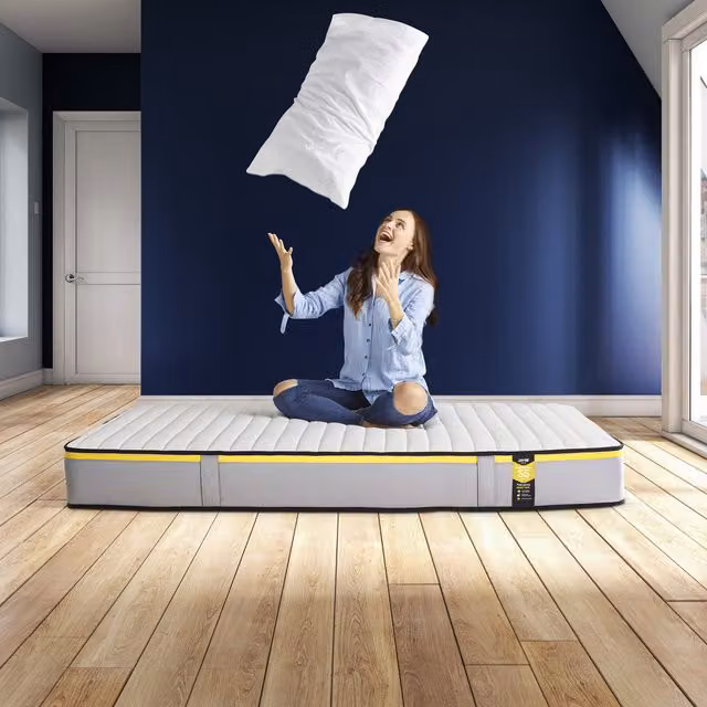 Jay-Be Benchmark S5 Hybrid Pocket Sprung Mattress, Single, Yellow, W: 90 cm, L: 190 cm